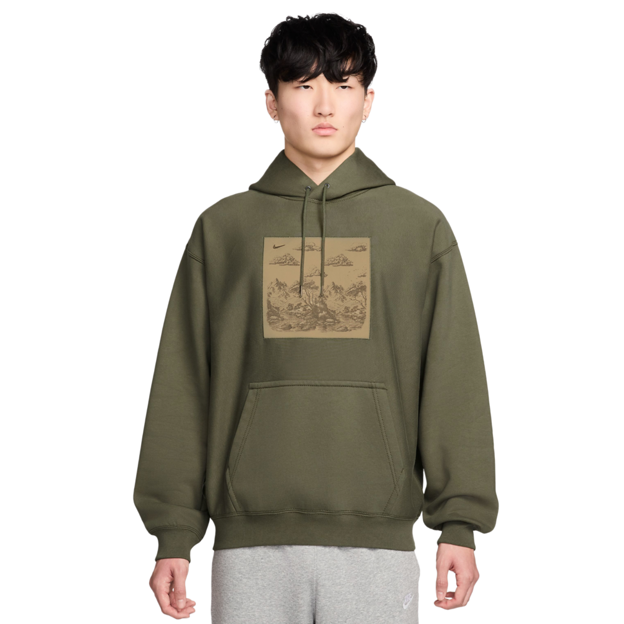 Nike NL Solo Swoosh Pullover Hood Gfx Image 1 of 3. Tap to open photo gallery.