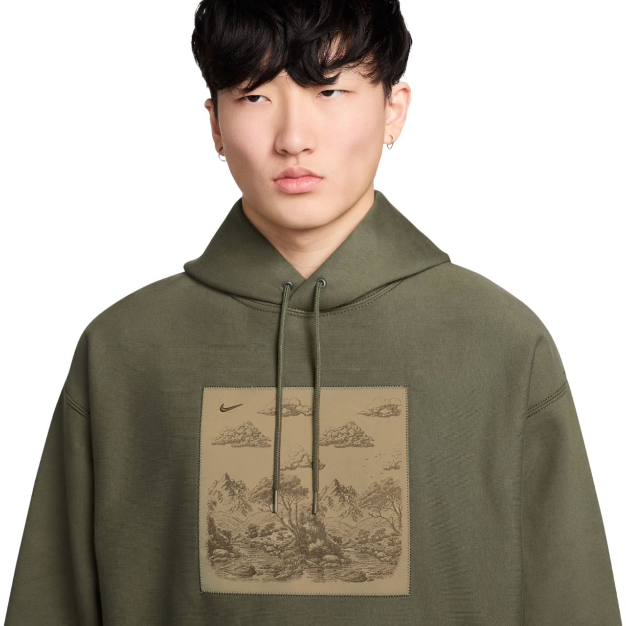 Nike NL Solo Swoosh Pullover Hood Gfx Image 3 of 3. Tap to open photo gallery.