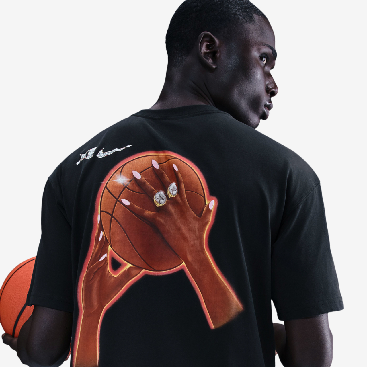 Nike Dri-FIT A'ja Short Sleeve T-Shirt Image 2 of 2. Tap to open photo gallery.