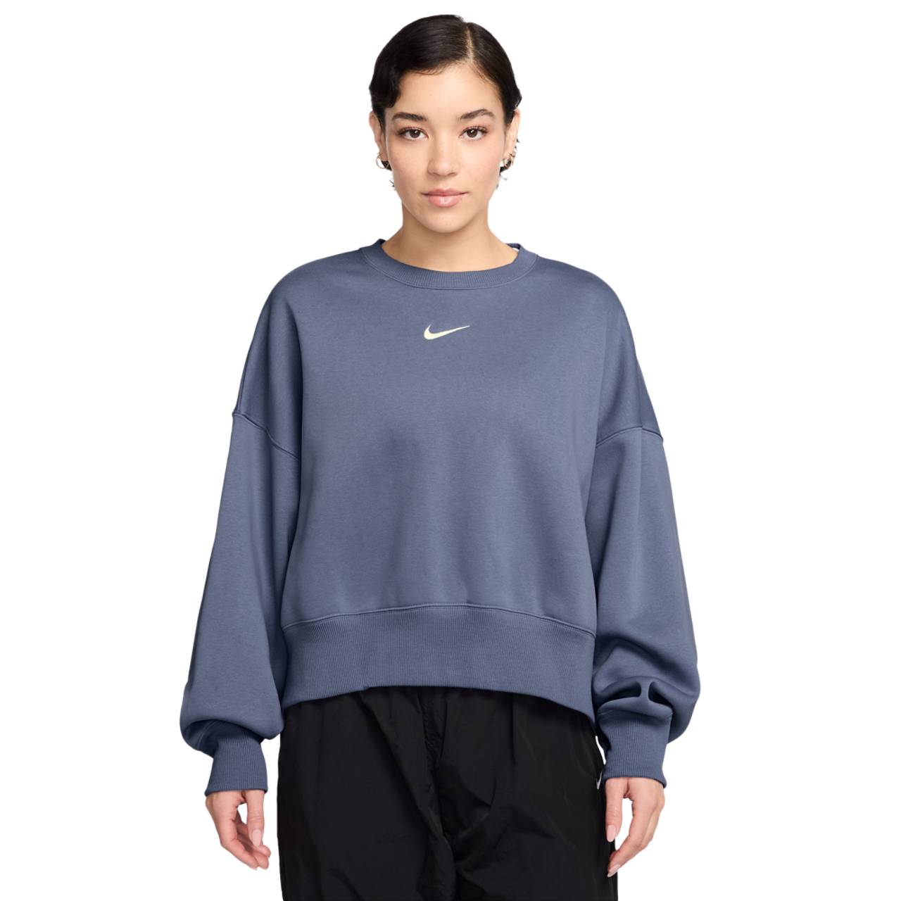 Nike NSW Style Fleece Crew OOS Image 1 of 3. Tap to open photo gallery.
