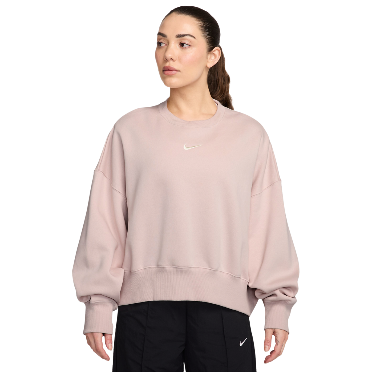 Nike NSW Style Fleece Crew OOS Image 1 of 3. Tap to open photo gallery.