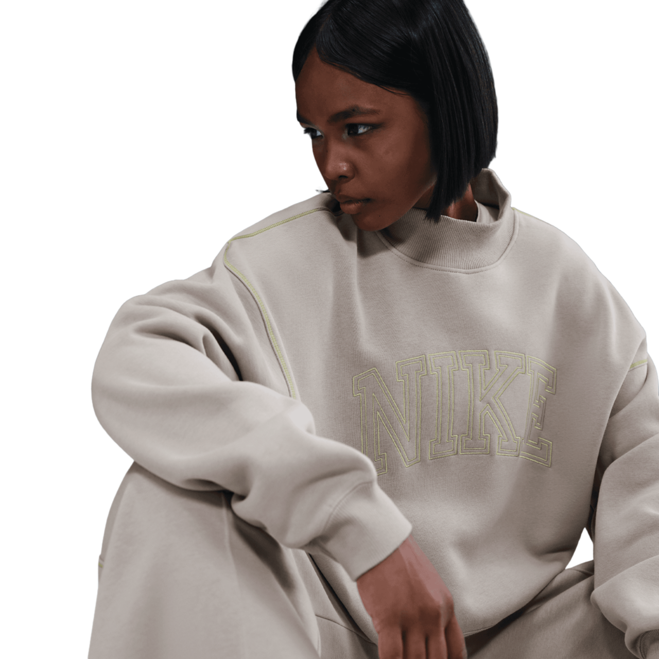 Nike NSW Phoenix Fleece Mock Neck Image 3 of 5. Tap to open photo gallery.