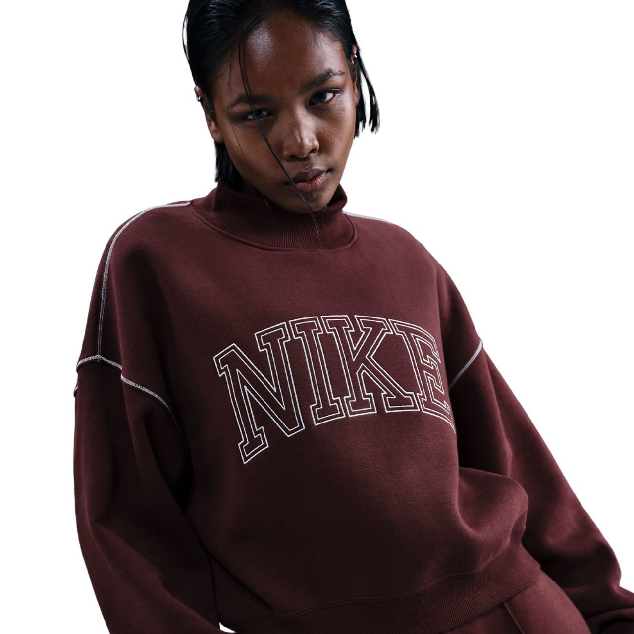 Nike NSW Phoenix Fleece Mock Neck Image 1 of 5. Tap to open photo gallery.