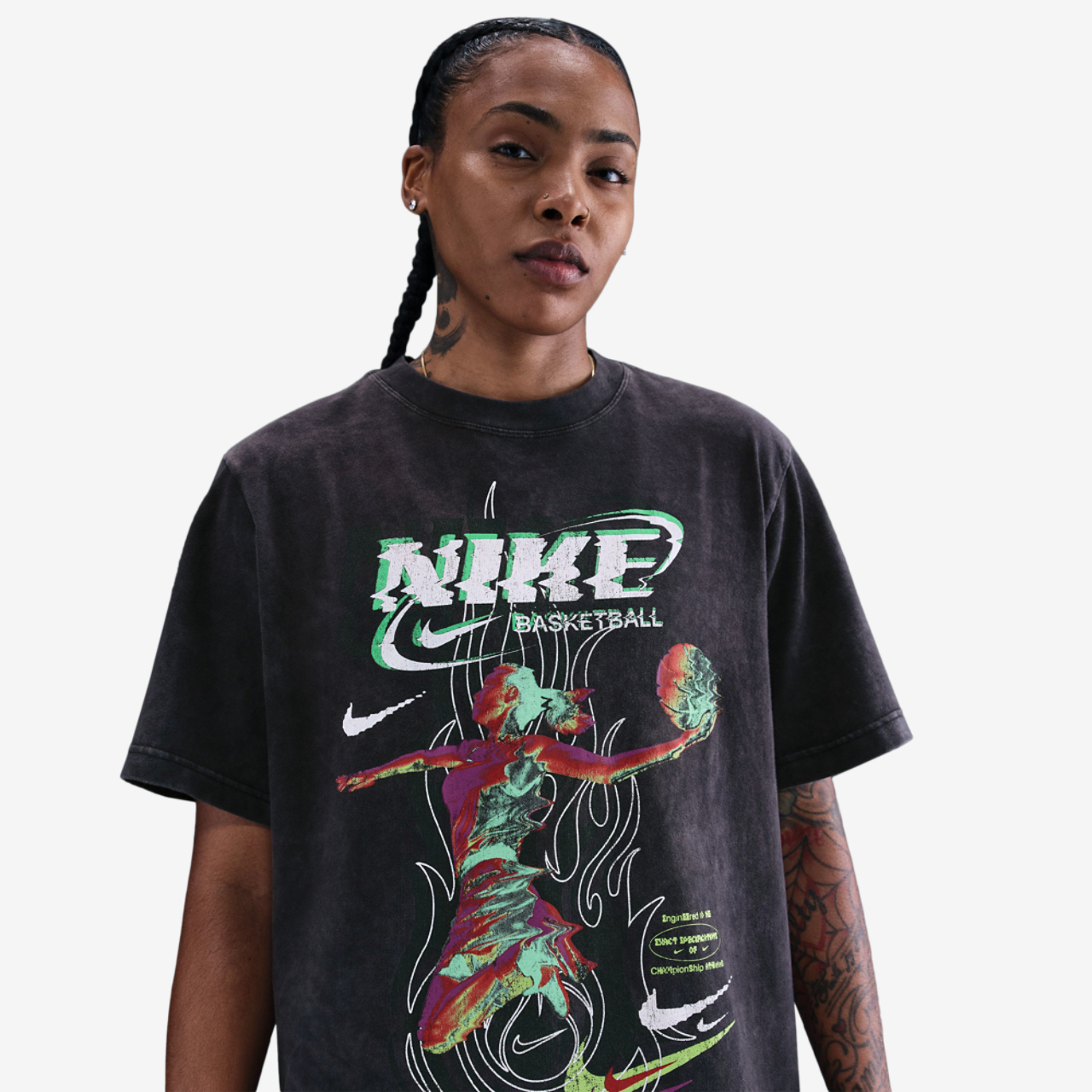 Nike Essential Glitch T-shirt Image 1 of 2. Tap to open photo gallery.