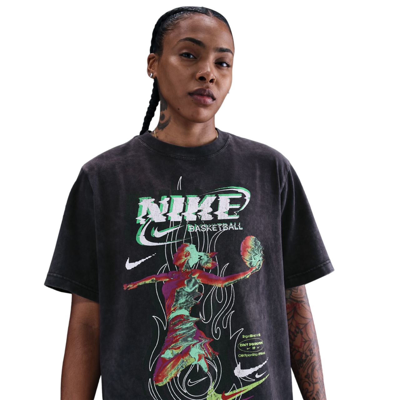 Nike Essential Glitch T-shirt Image 1 of 2. Tap to open photo gallery.