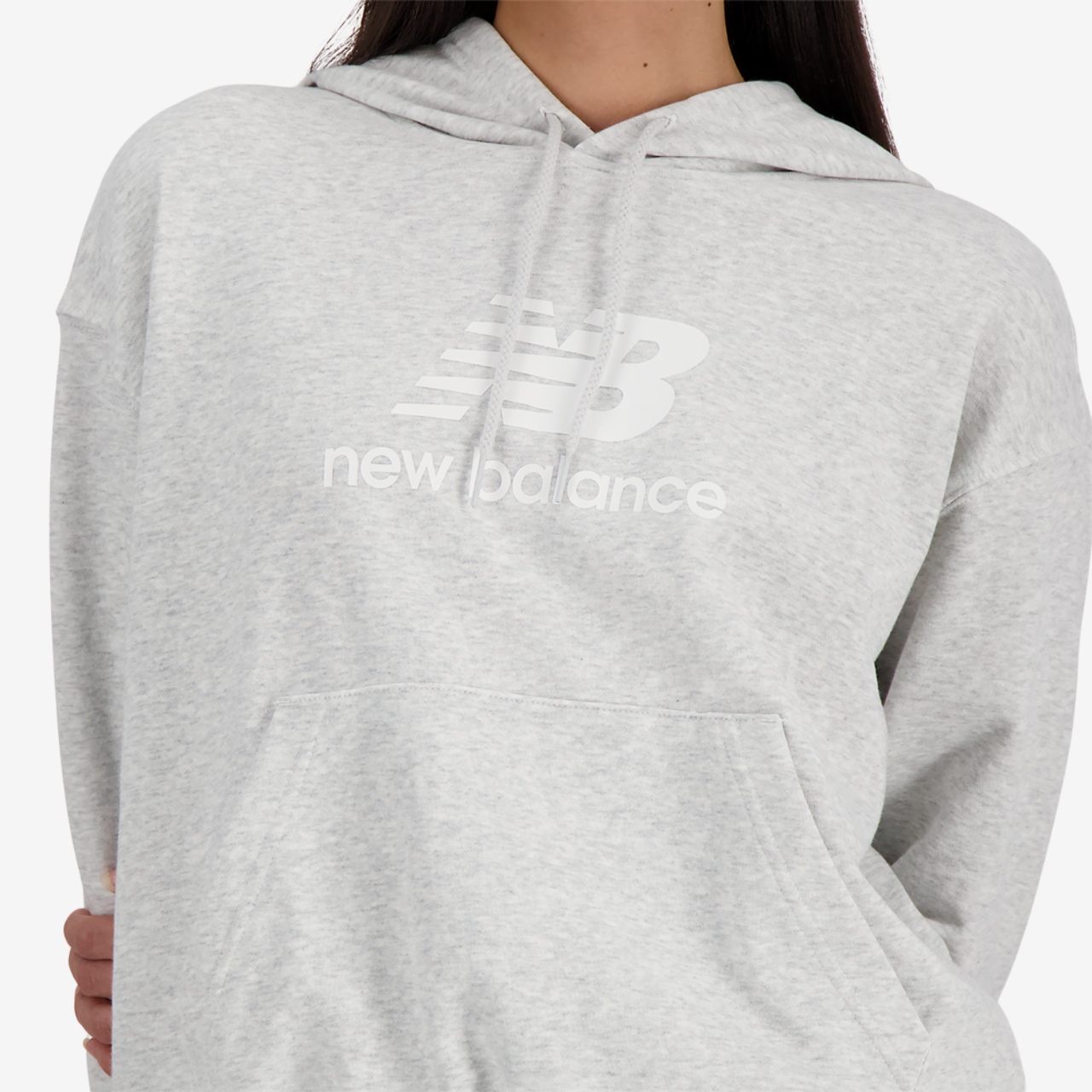 New Balance Sport Essentials Fleece Logo Hoodie Image 4 of 4. Tap to open photo gallery.