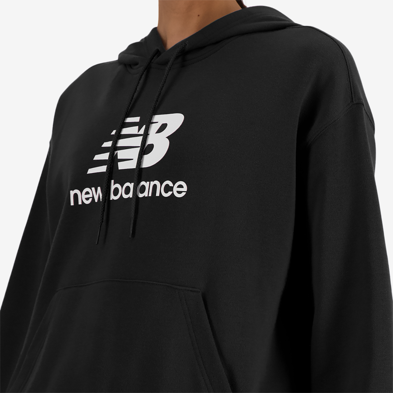 New Balance Sport Essentials Fleece Logo Hoodie Image 4 of 4. Tap to open photo gallery.