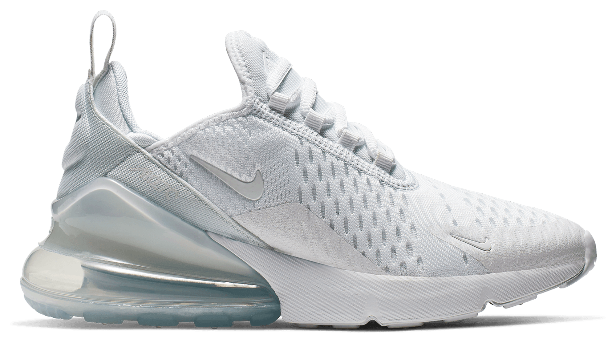 Nike Air Max 270 童款 - White/White/Metallic Silver - Image 1