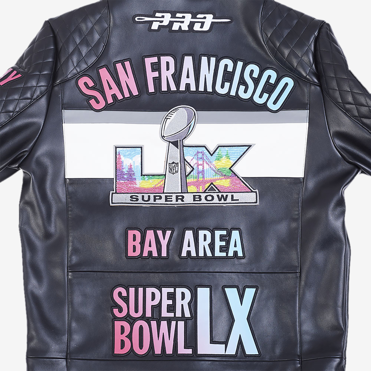 Pro Standard NFL Super Bowl 60 Moto Jacket Image 5 of 8. Tap to open photo gallery.