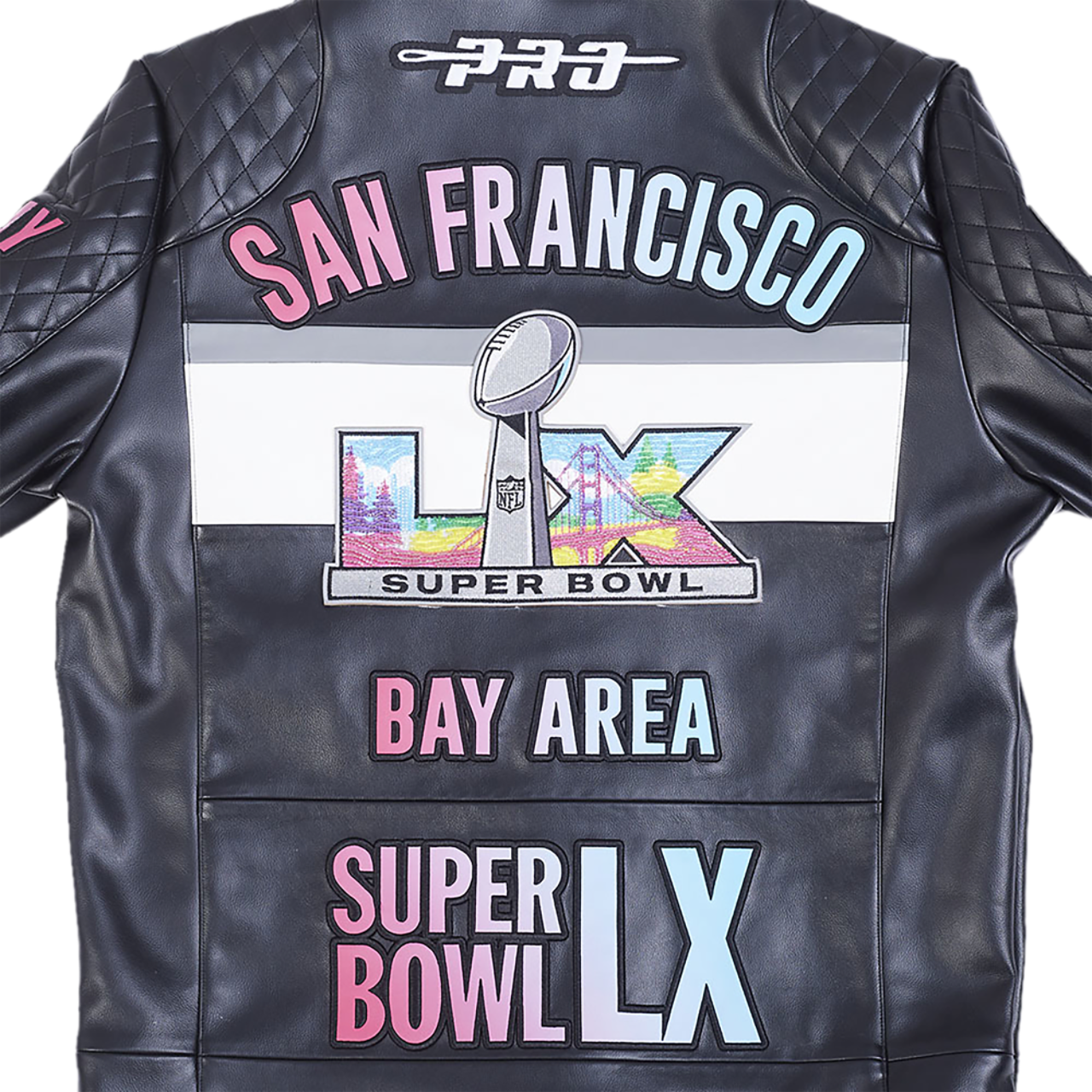 Pro Standard NFL Super Bowl 60 Moto Jacket Image 5 of 8. Tap to open photo gallery.