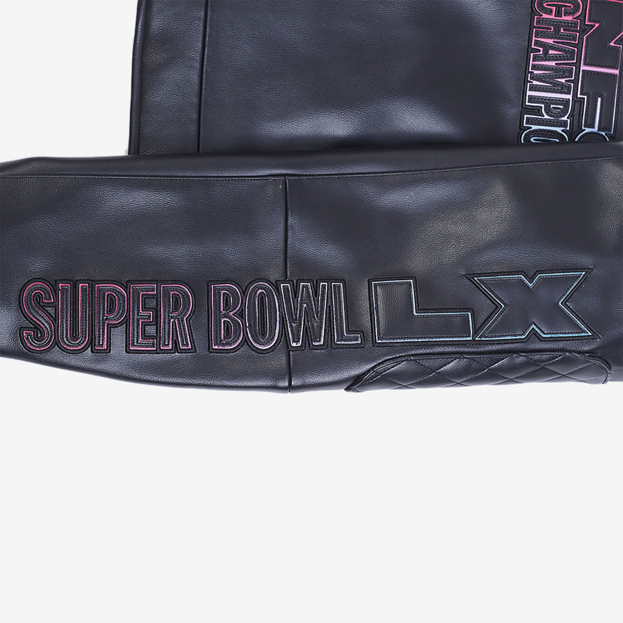Pro Standard NFL Super Bowl 60 Moto Jacket Image 8 of 8. Tap to open photo gallery.