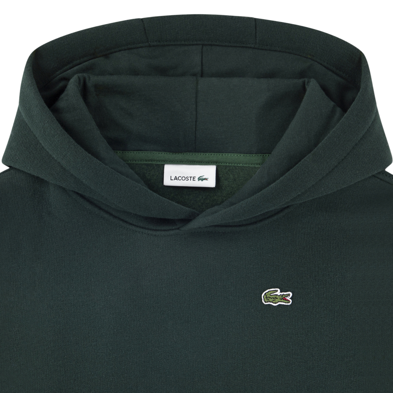 Lacoste Core Fleece Pullover Hoodie Image 3 of 3. Tap to open photo gallery.
