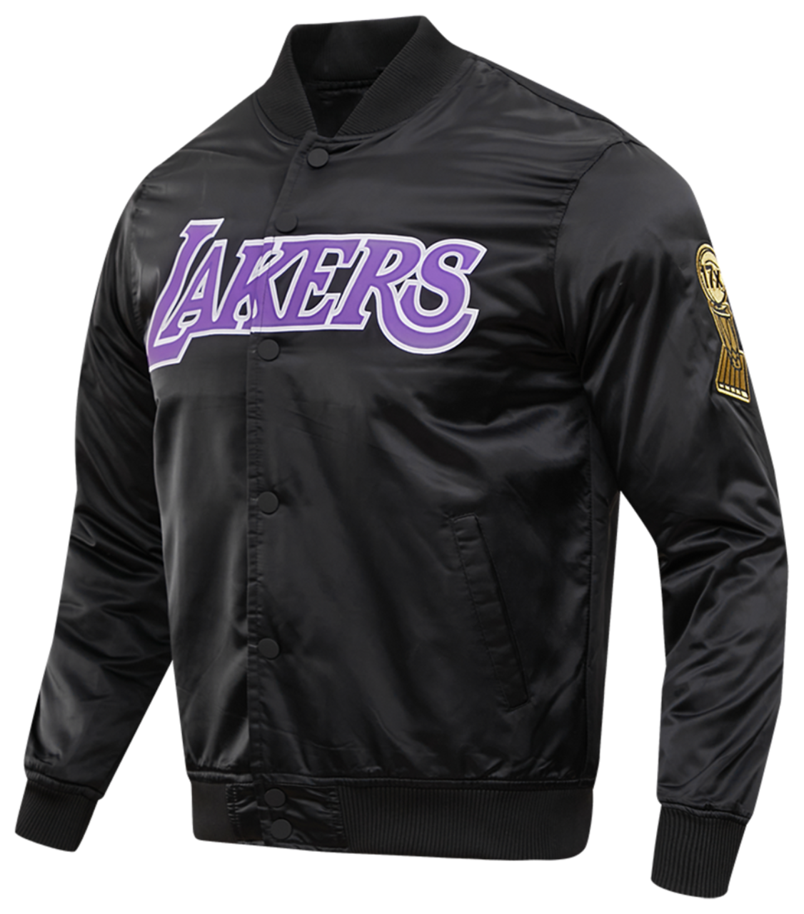 Pro Standard Lakers Big Logo Satin Jacket Image 3 of 9. Tap to open photo gallery.