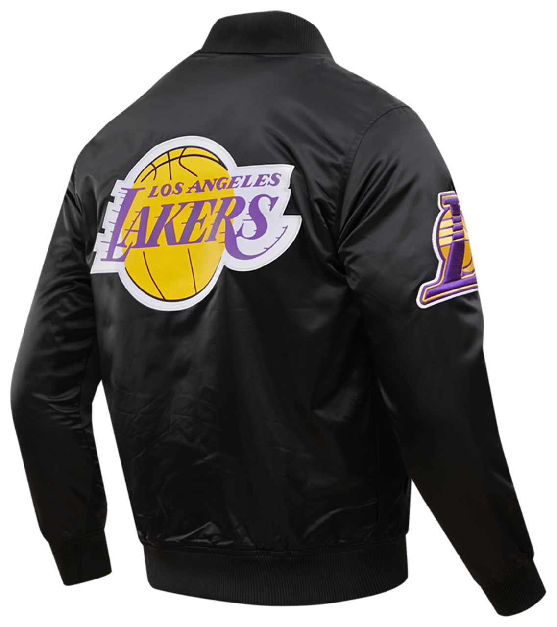 Pro Standard Lakers Big Logo Satin Jacket Image 4 of 9. Tap to open photo gallery.