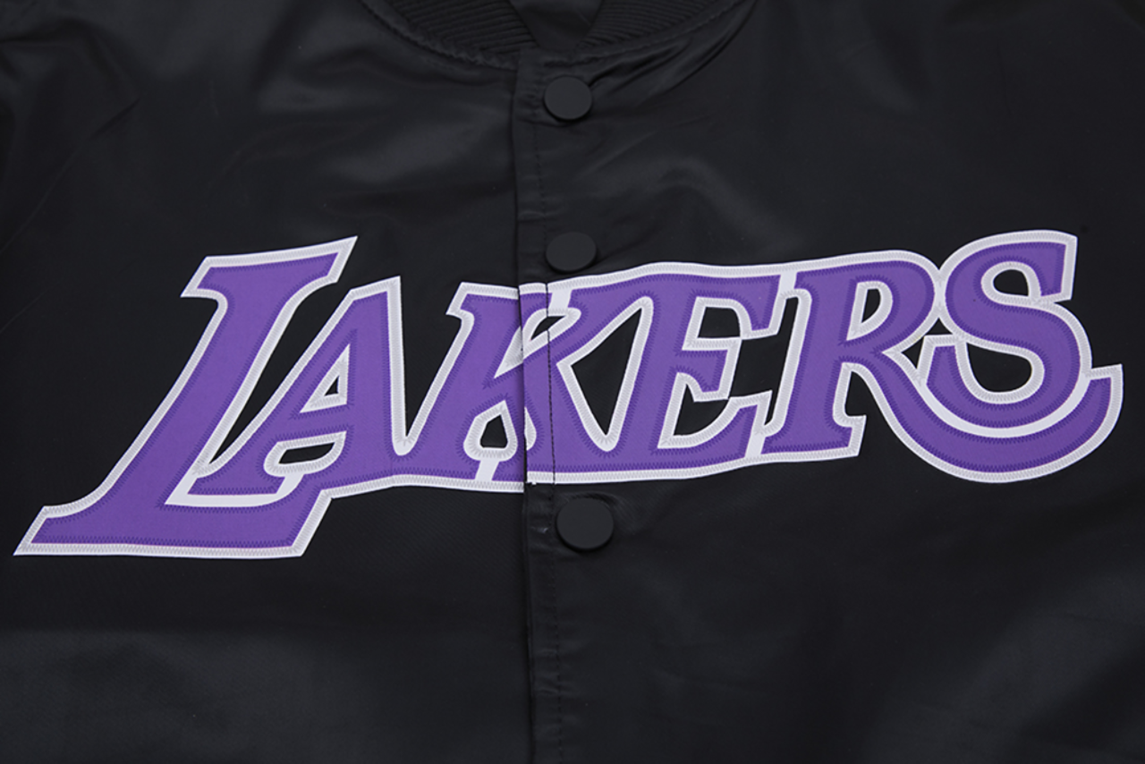 Pro Standard Lakers Big Logo Satin Jacket Image 5 of 9. Tap to open photo gallery.