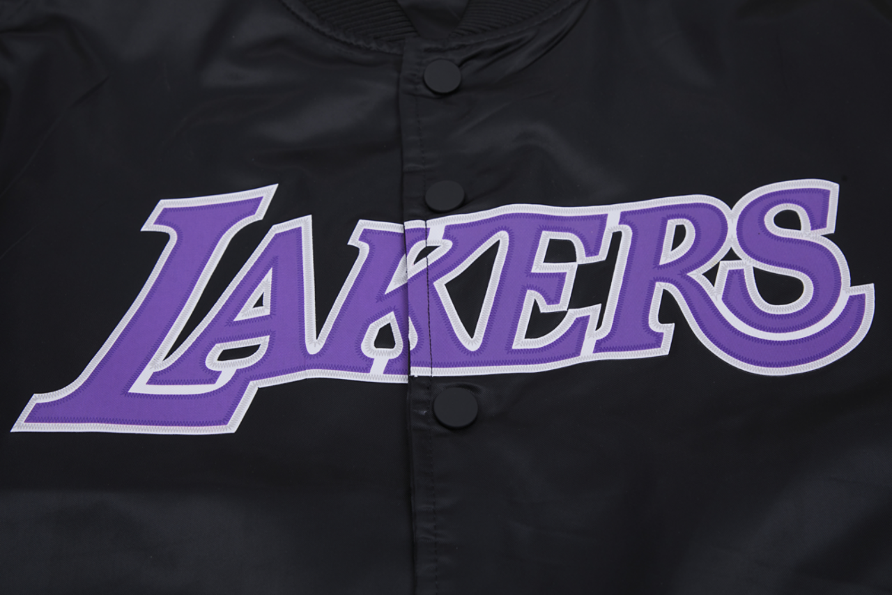 Pro Standard Lakers Big Logo Satin Jacket Image 6 of 9. Tap to open photo gallery.