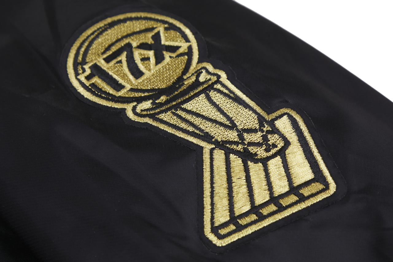 Pro Standard Lakers Big Logo Satin Jacket Image 7 of 9. Tap to open photo gallery.