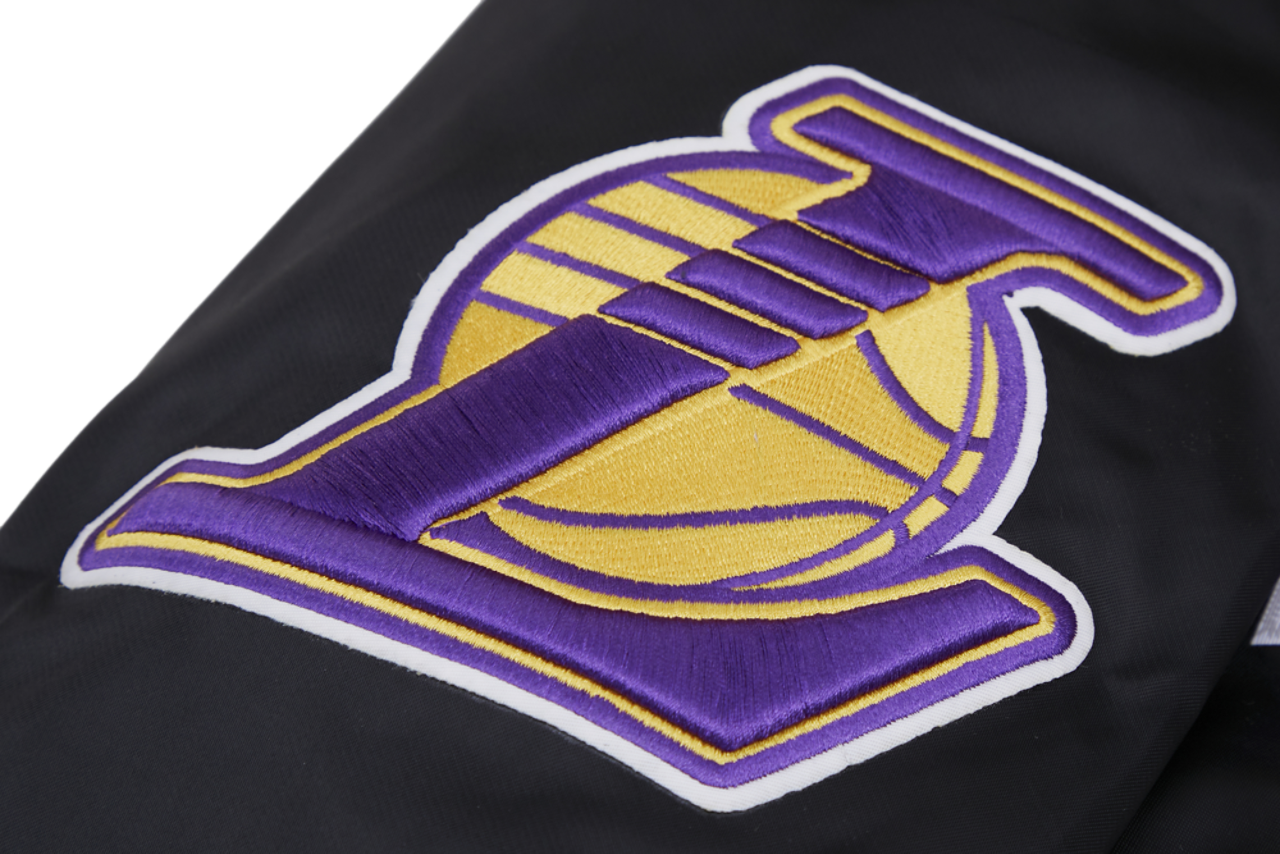Pro Standard Lakers Big Logo Satin Jacket Image 8 of 9. Tap to open photo gallery.