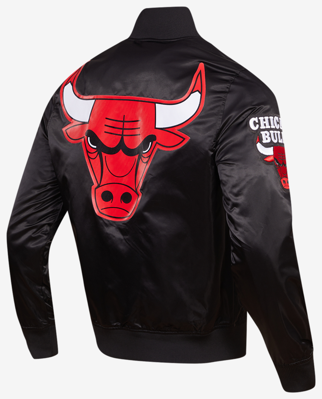 Pro Standard Bulls Tonal Satin Jacket Image 4 of 8. Tap to open photo gallery.