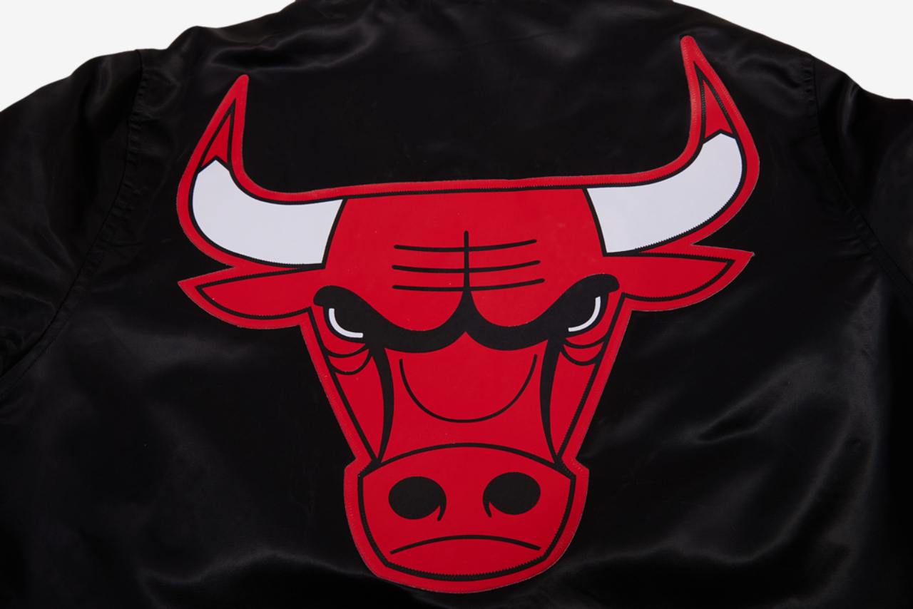 Pro Standard Bulls Tonal Satin Jacket Image 7 of 8. Tap to open photo gallery.