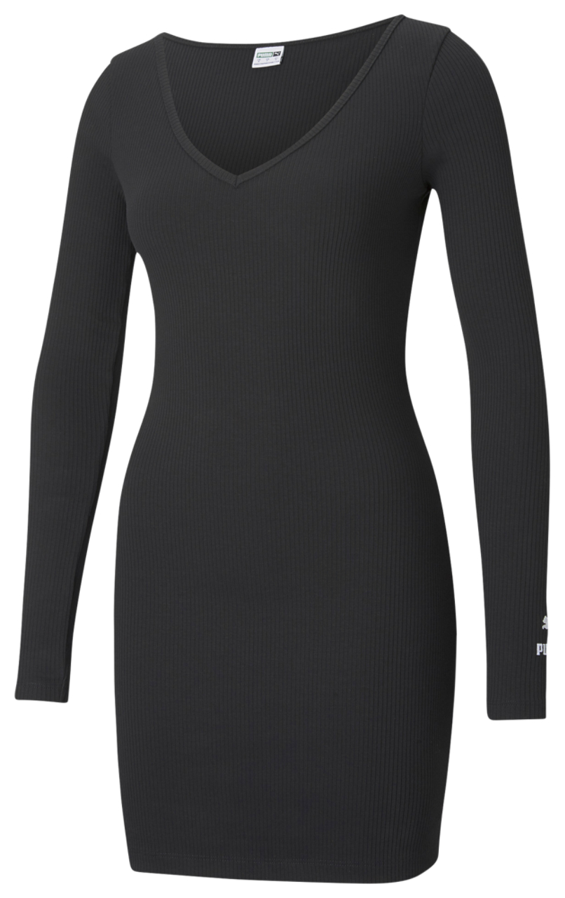 PUMA Classics Ribbed Bodycon Dress Image 1 of 2. Tap to open photo gallery.