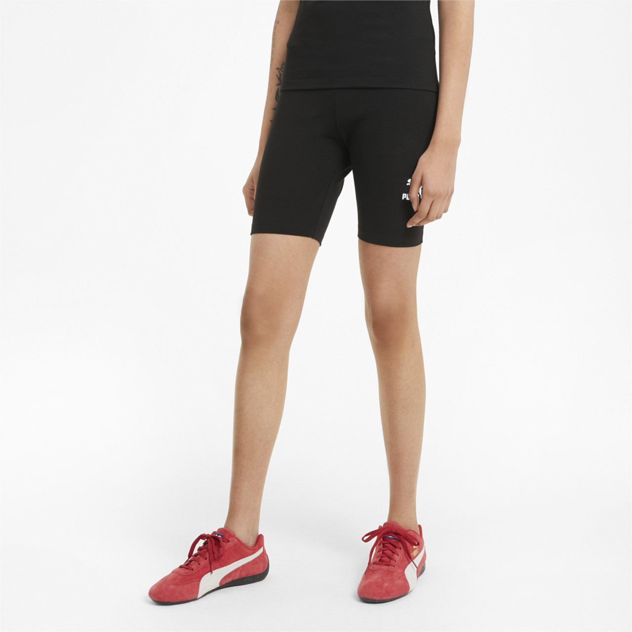 PUMA Plus Size Classics Short Tights 7" Image 1 of 2. Tap to open photo gallery.