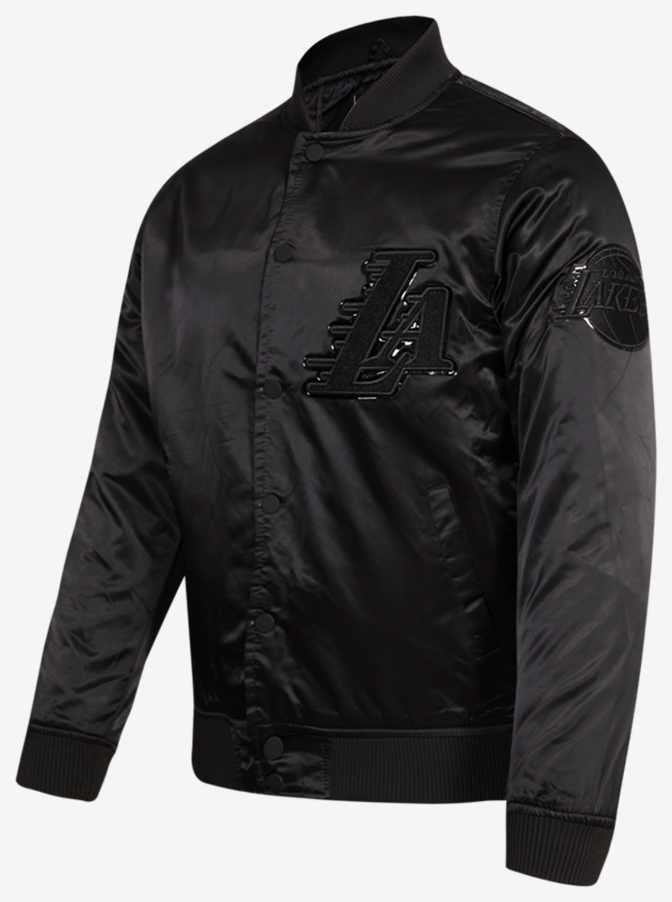 Pro Standard Lakers Big Logo Satin Jacket Image 3 of 4. Tap to open photo gallery.