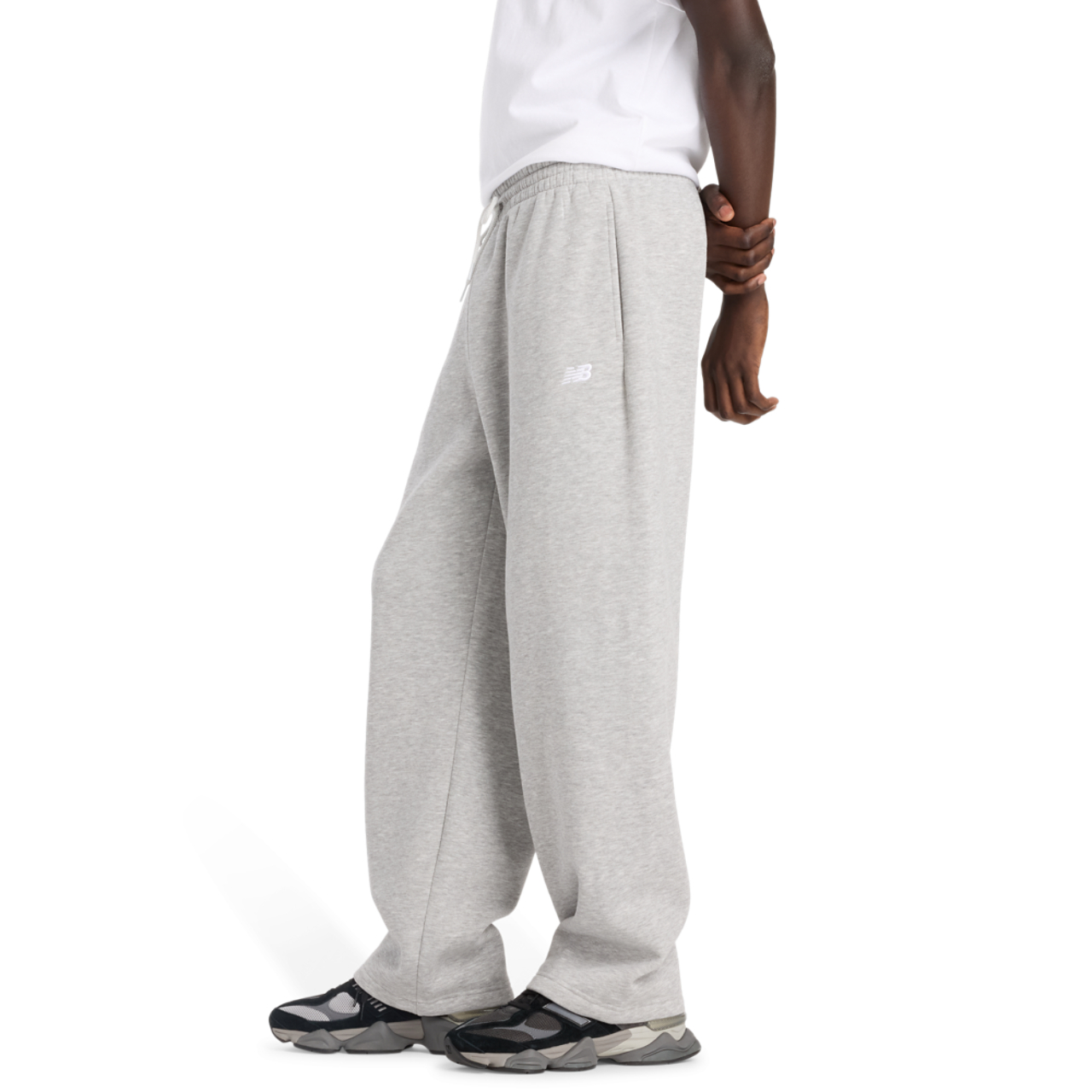 New Balance Sport Essentials Open Hem Fleece Pants Image 3 of 6. Tap to open photo gallery.