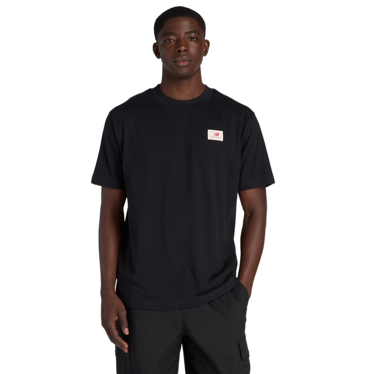 New Balance Woven Label T-Shirt Image 1 of 6. Tap to open photo gallery.