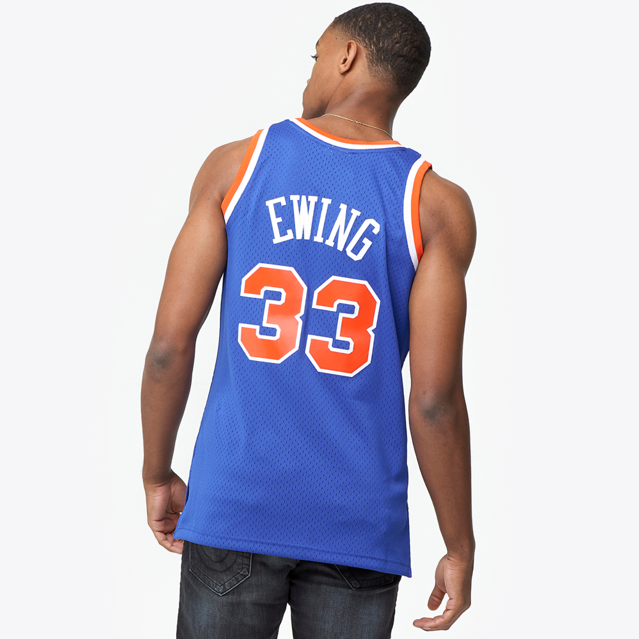 Mitchell & Ness Knicks Swingman Jersey Image 3 of 6. Tap to open photo gallery.