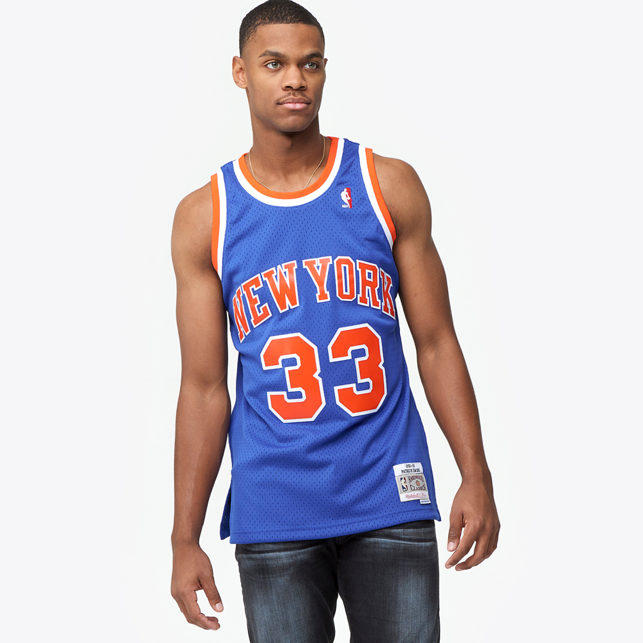 Mitchell & Ness Knicks Swingman Jersey Image 4 of 6. Tap to open photo gallery.