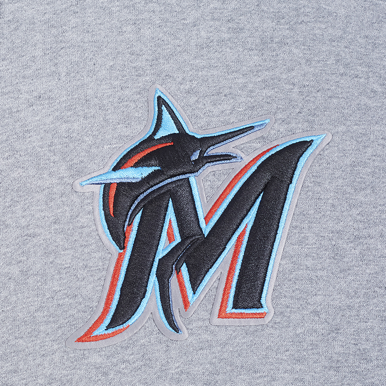 Pro Standard Marlins Living Large Drop Shoulder PO Hoodie Image 5 of 8. Tap to open photo gallery.