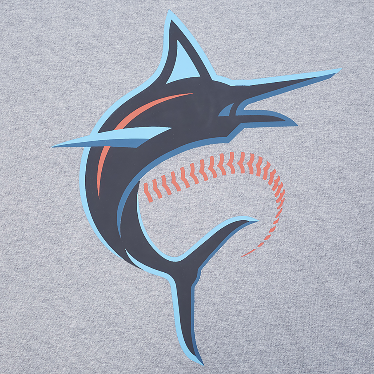 Pro Standard Marlins Living Large Drop Shoulder PO Hoodie Image 6 of 8. Tap to open photo gallery.