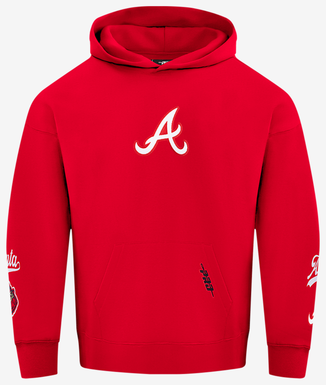 Pro Standard Braves Living Large Drop Shoulder PO Hoodie Image 1 of 8. Tap to open photo gallery.