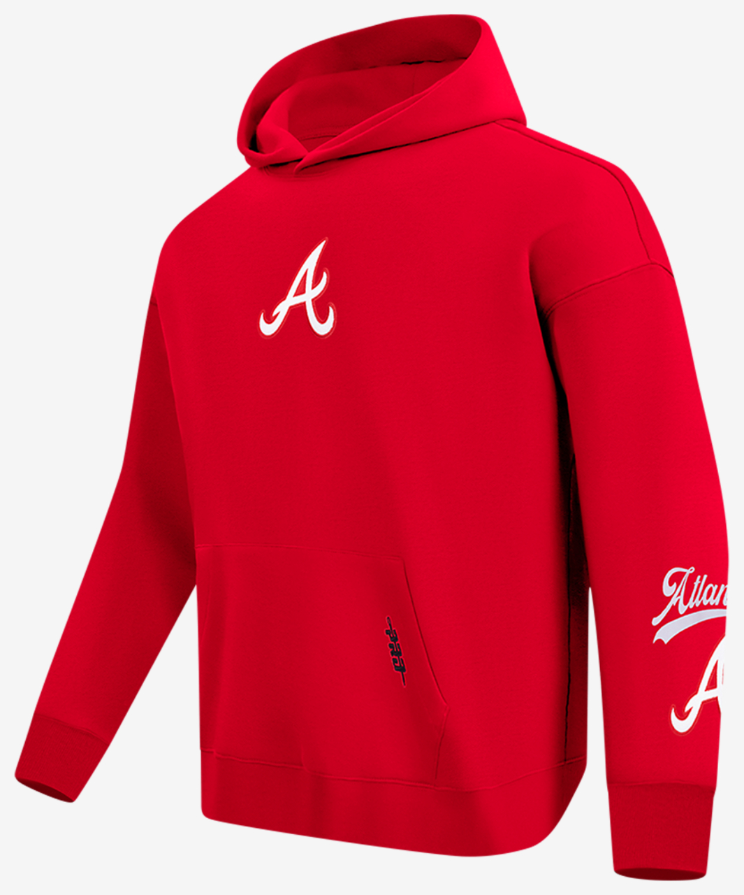 Pro Standard Braves Living Large Drop Shoulder PO Hoodie Image 3 of 8. Tap to open photo gallery.