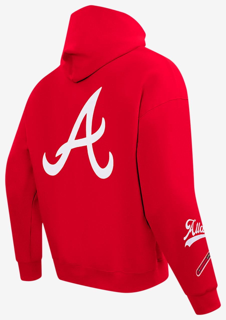 Pro Standard Braves Living Large Drop Shoulder PO Hoodie Image 4 of 8. Tap to open photo gallery.