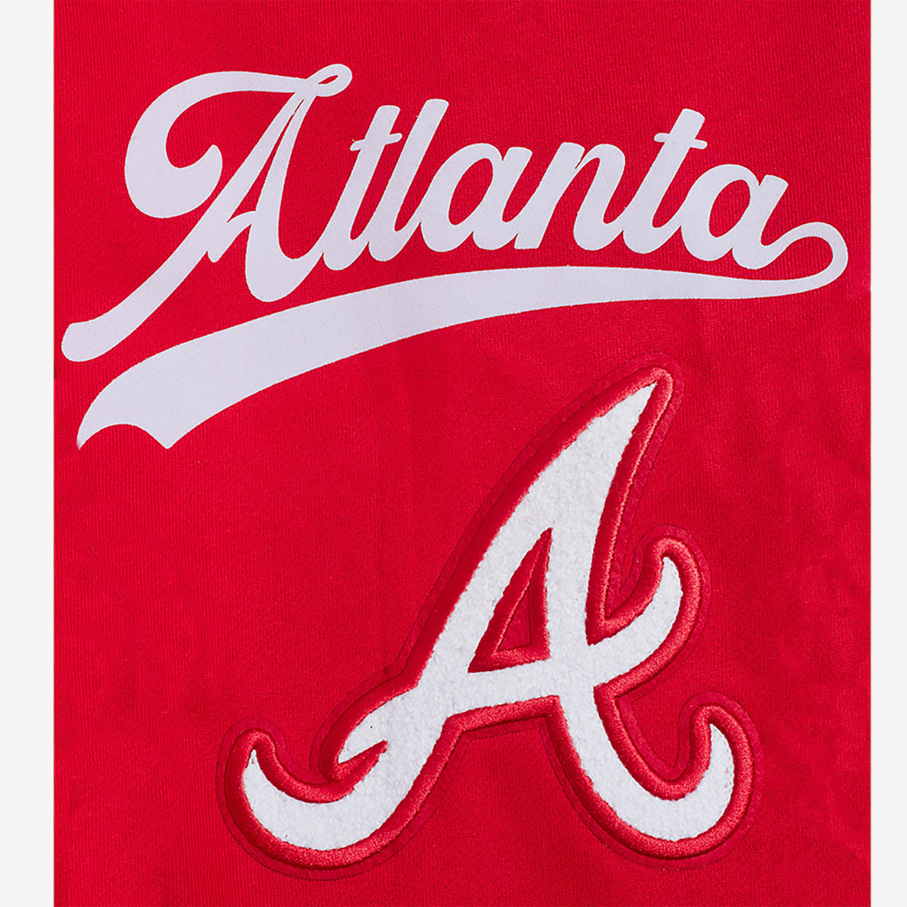 Pro Standard Braves Living Large Drop Shoulder PO Hoodie Image 7 of 8. Tap to open photo gallery.
