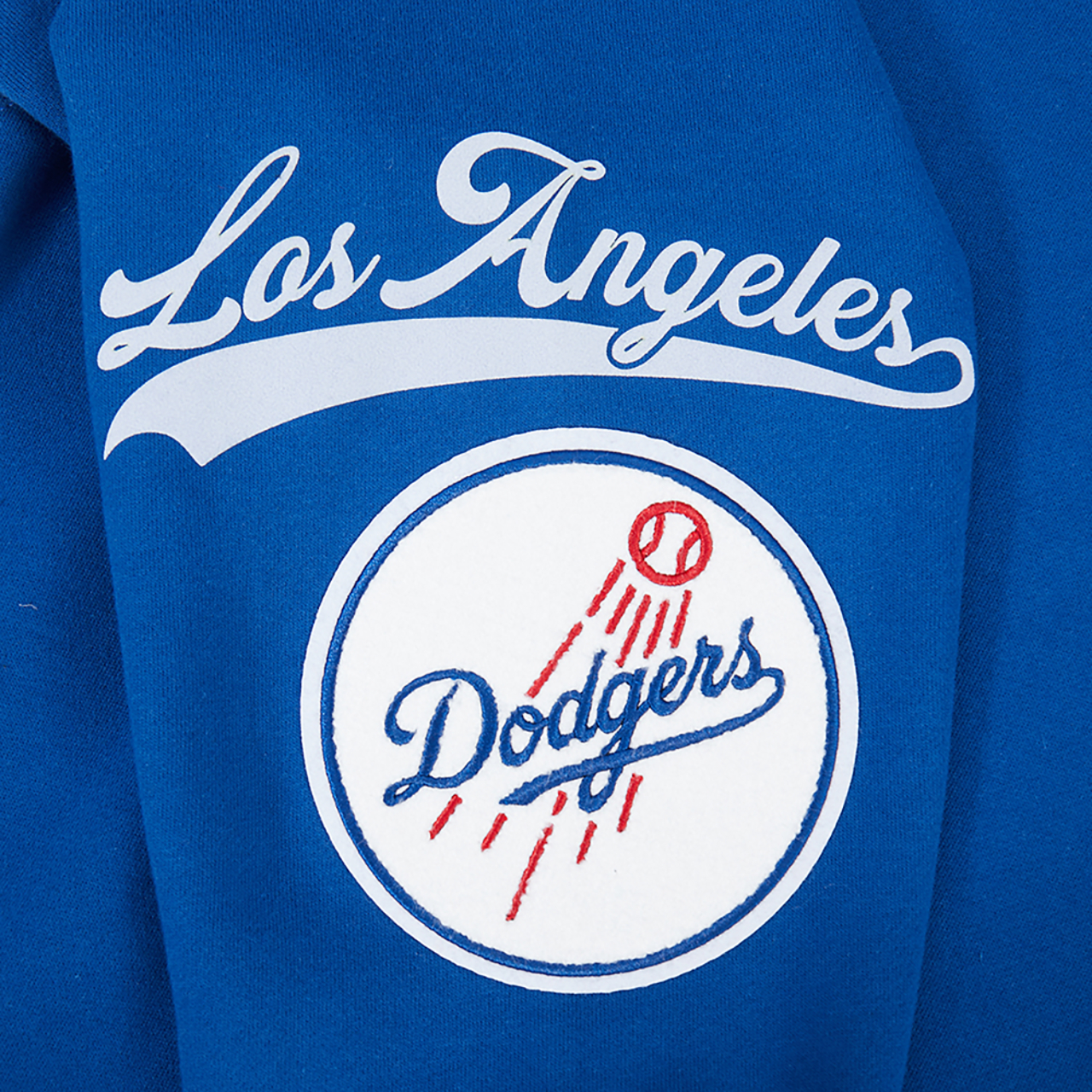 Pro Standard Dodgers Living Large Drop Shoulder PO Hoodie Image 5 of 6. Tap to open photo gallery.