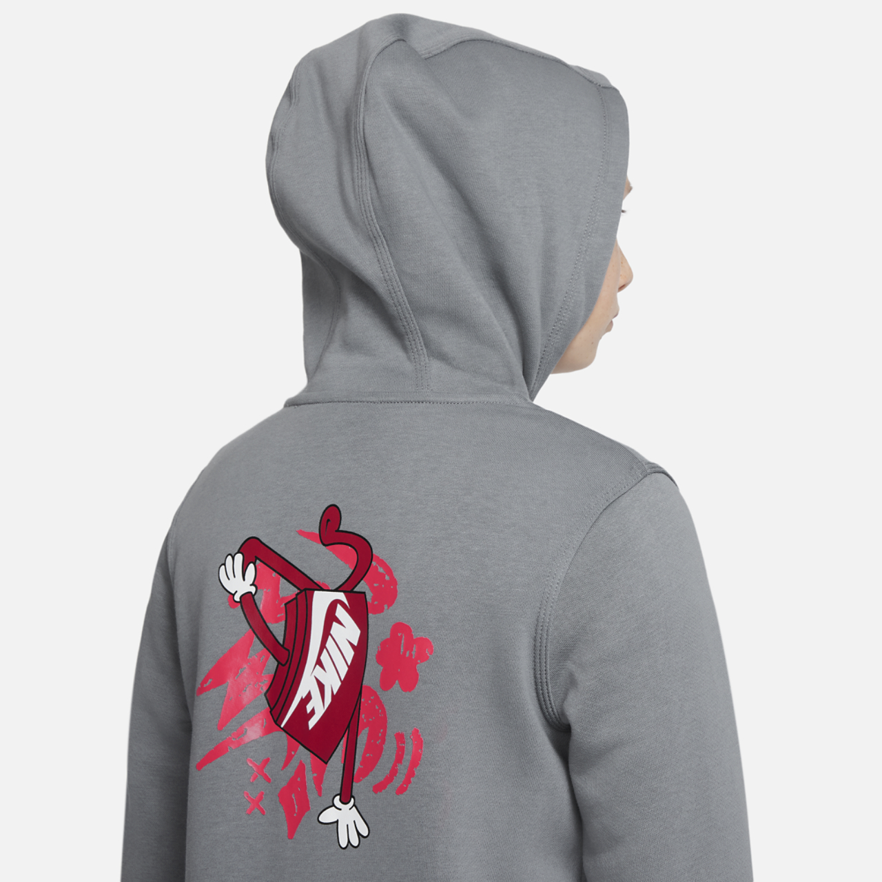 Nike NSW Boxy FZ Sleeve GRX Hoodie Image 4 of 6. Tap to open photo gallery.