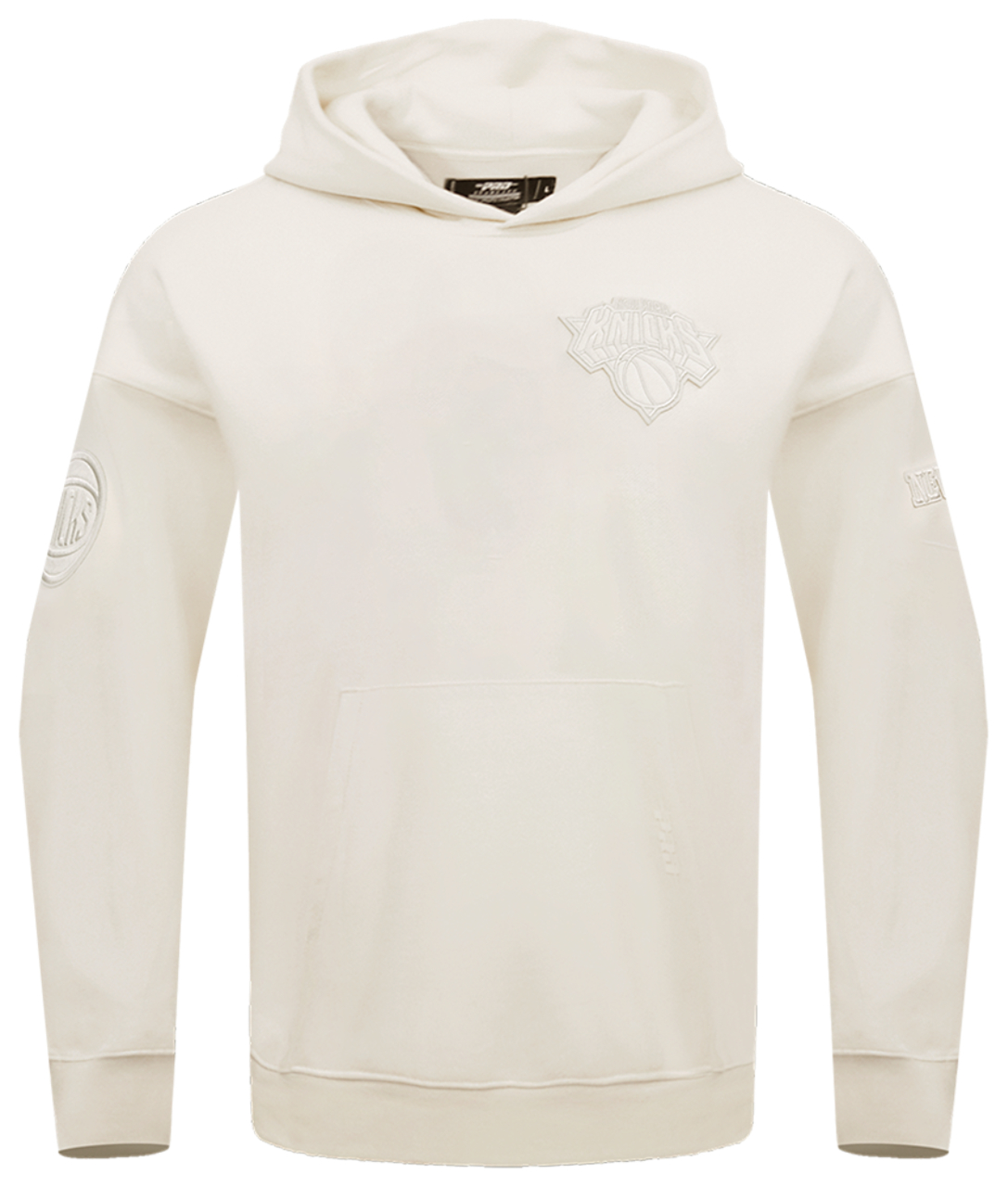 Pro Standard Knicks Neutral Drop Shoulder Pullover Hoodie Image 1 of 7. Tap to open photo gallery.