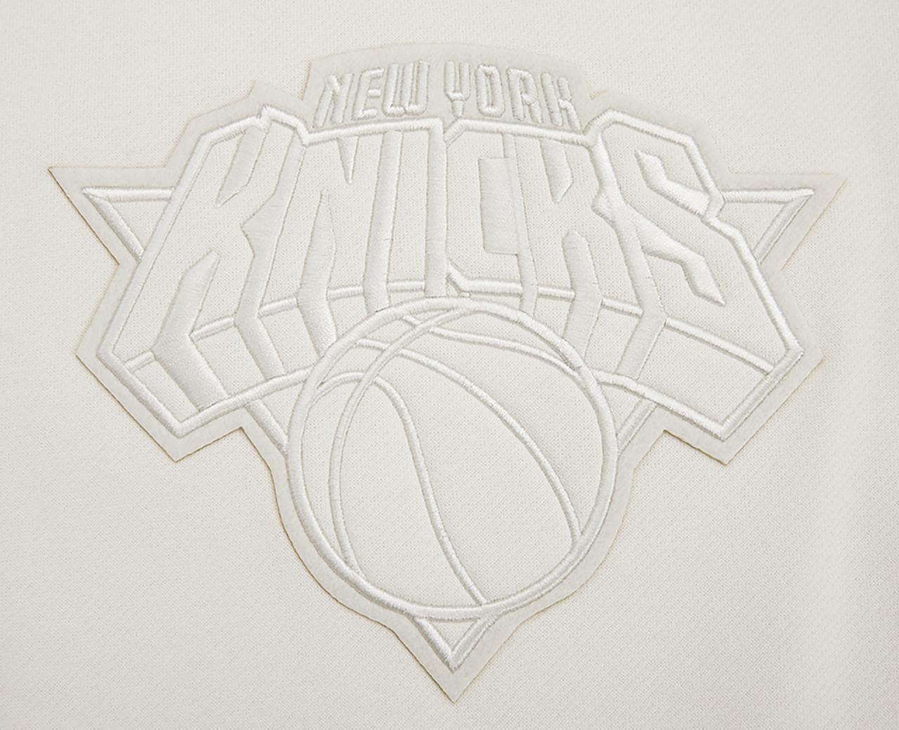 Pro Standard Knicks Neutral Drop Shoulder Pullover Hoodie Image 5 of 7. Tap to open photo gallery.