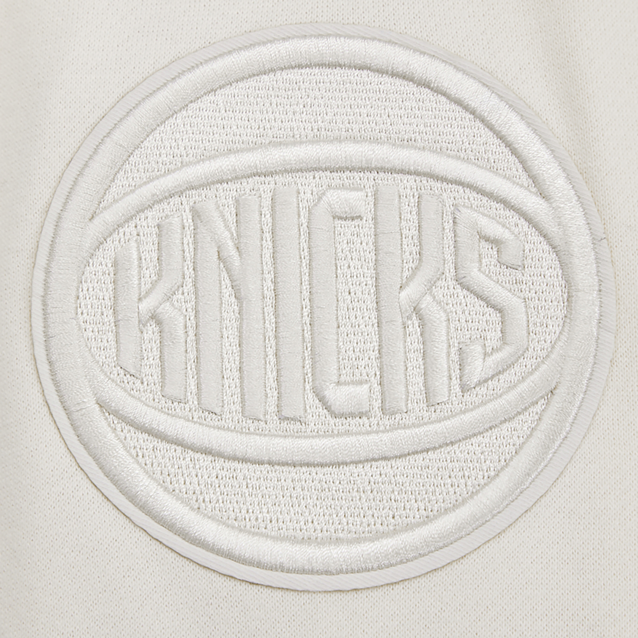 Pro Standard Knicks Neutral Drop Shoulder Pullover Hoodie Image 6 of 7. Tap to open photo gallery.