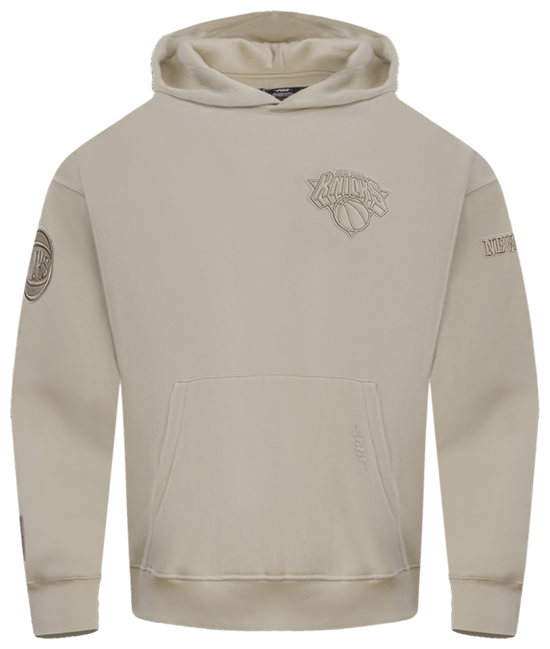 Pro Standard Knicks Neutral Drop Shoulder Pullover Hoodie Image 1 of 7. Tap to open photo gallery.