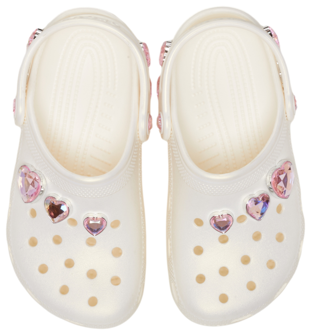 Crocs Classic Iridescent Hearts Clogs  Image 2 of 2. Tap to open photo gallery.