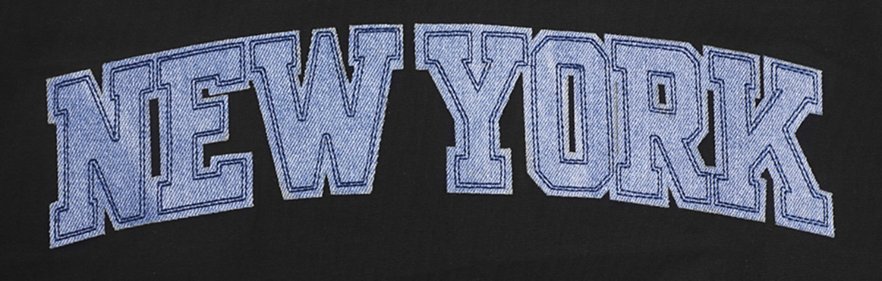 Pro Standard Knicks Classic Chenille Double Knit T-Shirt Image 5 of 6. Tap to open photo gallery.