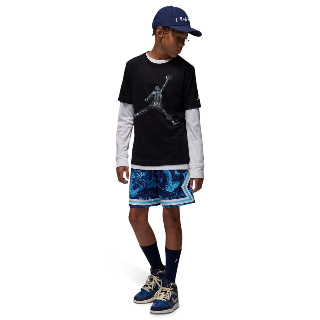 Jordan Skeleton Jumpman T-Shirt Image 5 of 8. Tap to open photo gallery.