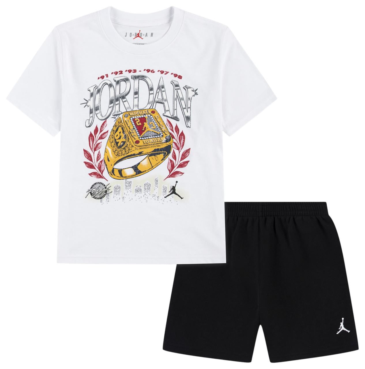Jordan Skyline Rings T-Shirt Shorts Set Image 1 of 4. Tap to open photo gallery.