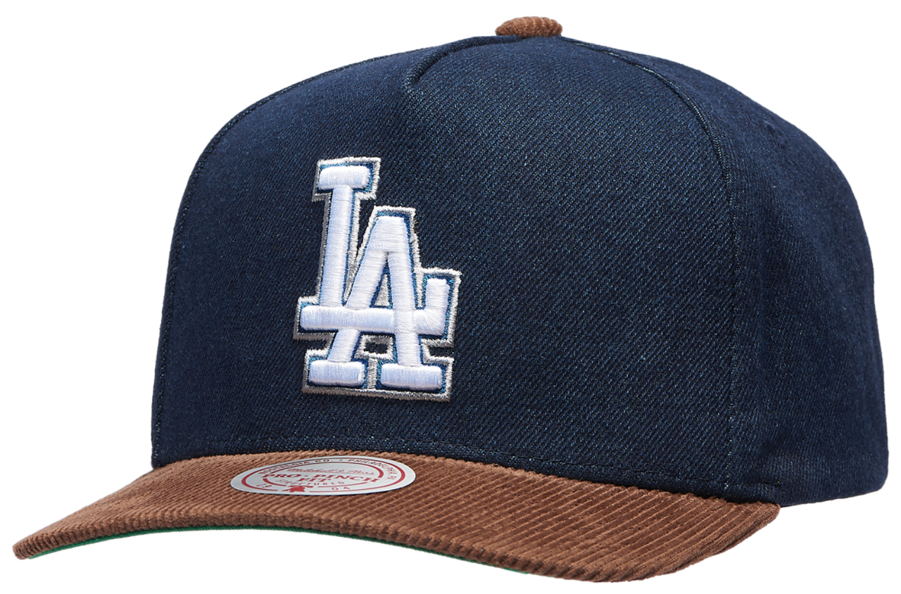 Mitchell & Ness Dodgers Denim Cord Pro Pinch Cap Image 1 of 5. Tap to open photo gallery.