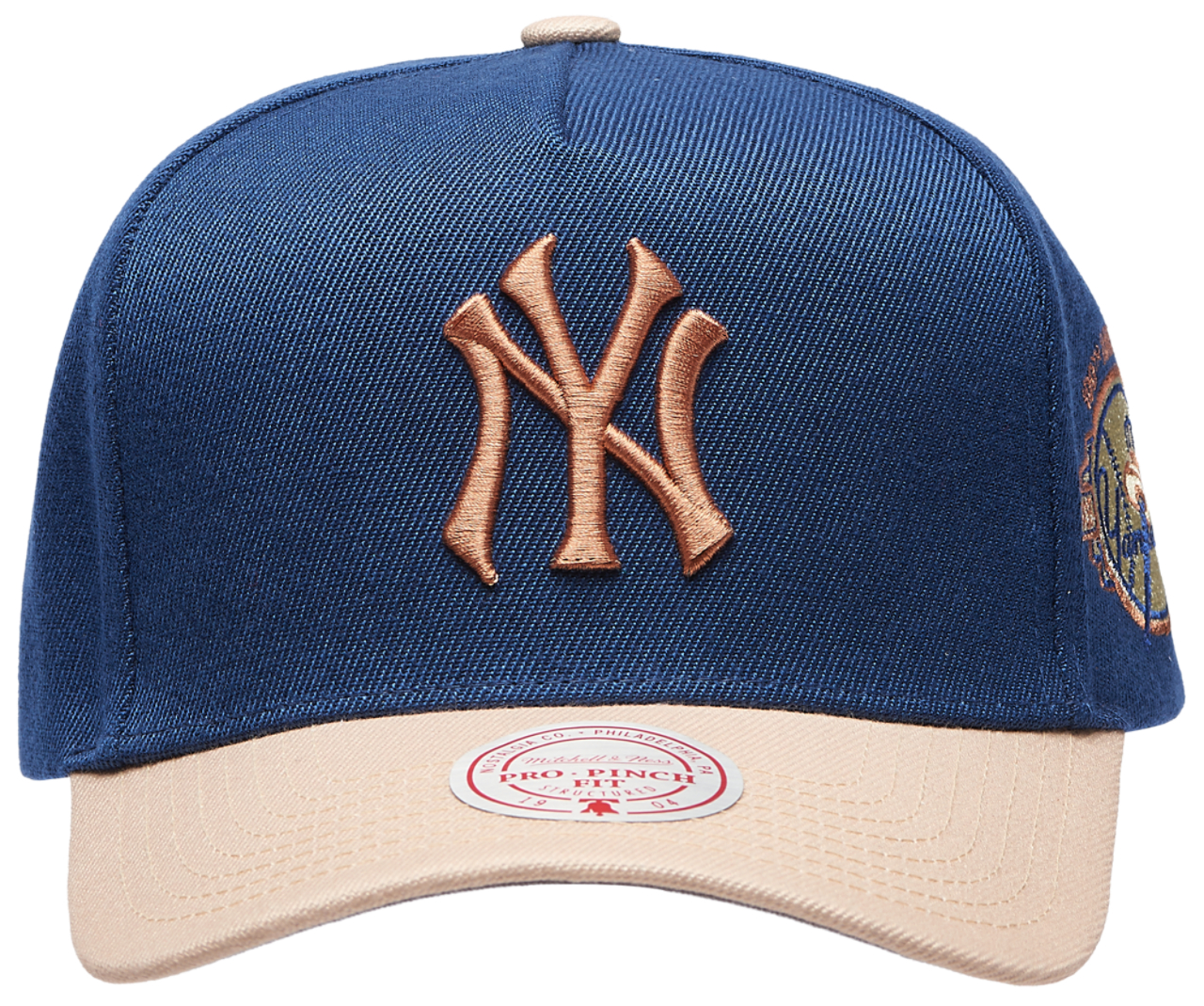 Mitchell & Ness Yankees Navy & Tan Pro Pinch Cap Image 2 of 5. Tap to open photo gallery.