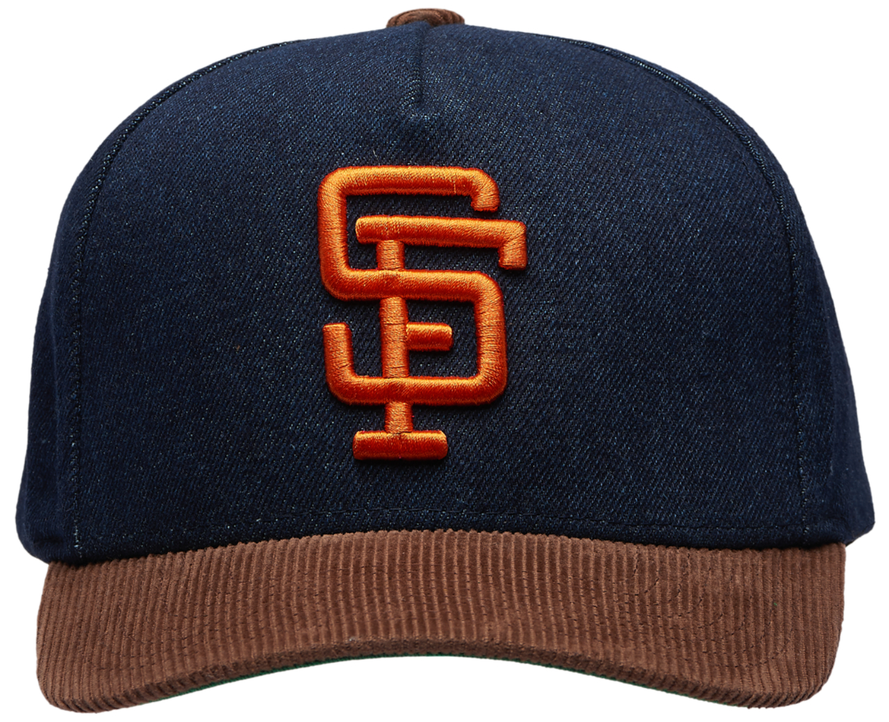 Mitchell & Ness Giants Denim Cord Pro Pinch Cap Image 2 of 5. Tap to open photo gallery.